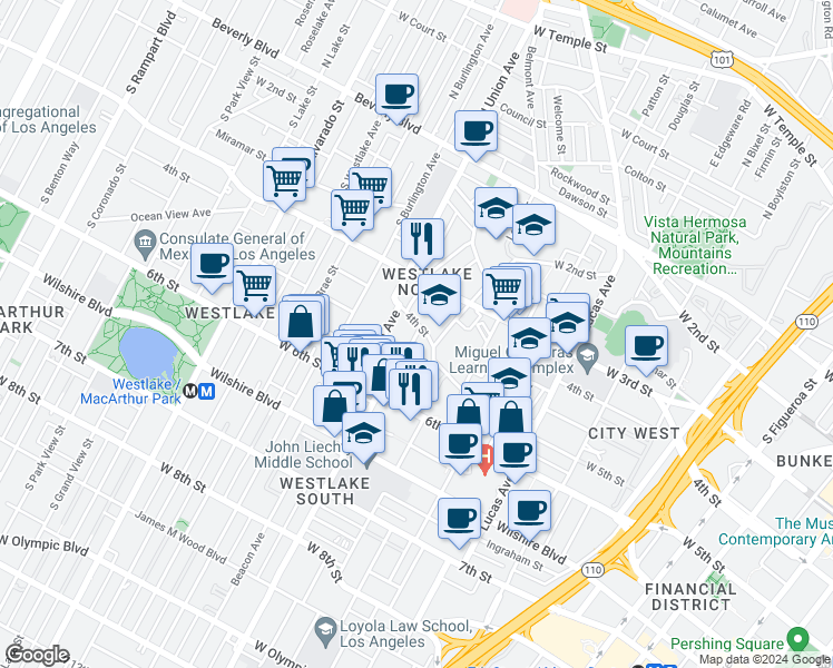 map of restaurants, bars, coffee shops, grocery stores, and more near 1599 West 4th Street in Los Angeles