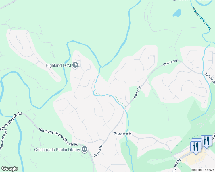 map of restaurants, bars, coffee shops, grocery stores, and more near 102 Silverdale Lane in Acworth