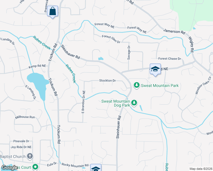 map of restaurants, bars, coffee shops, grocery stores, and more near 4362 Stockton Terrace in Marietta