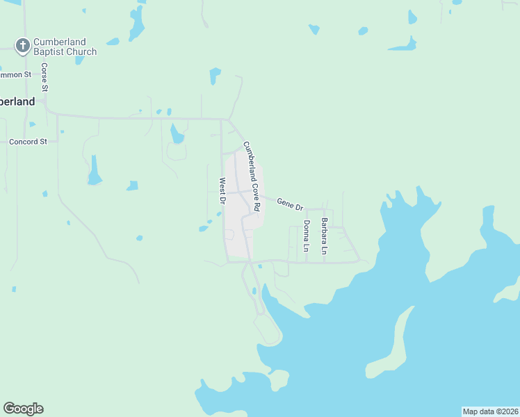 map of restaurants, bars, coffee shops, grocery stores, and more near 16192 Cumberland Cove Road in Madill