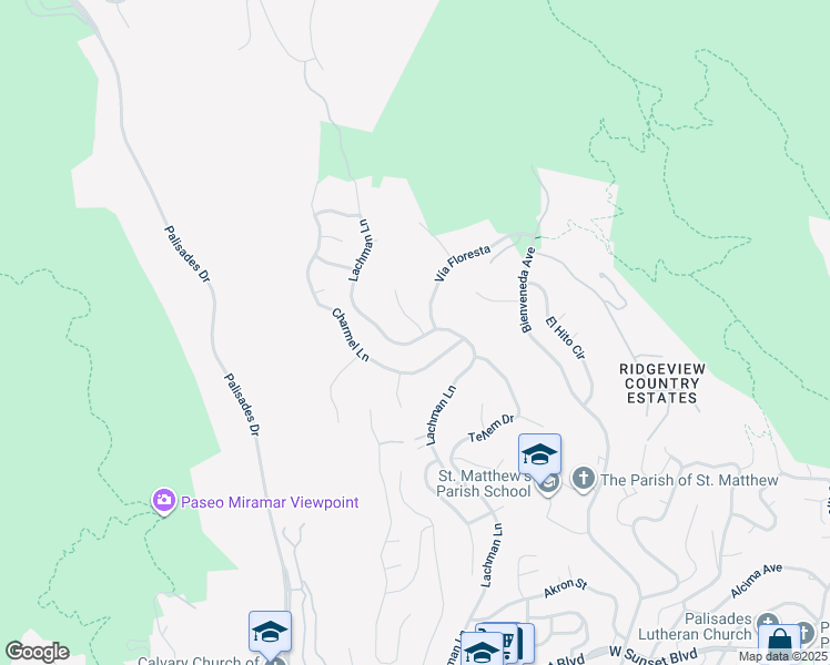 map of restaurants, bars, coffee shops, grocery stores, and more near 1305 Duende Lane in Los Angeles