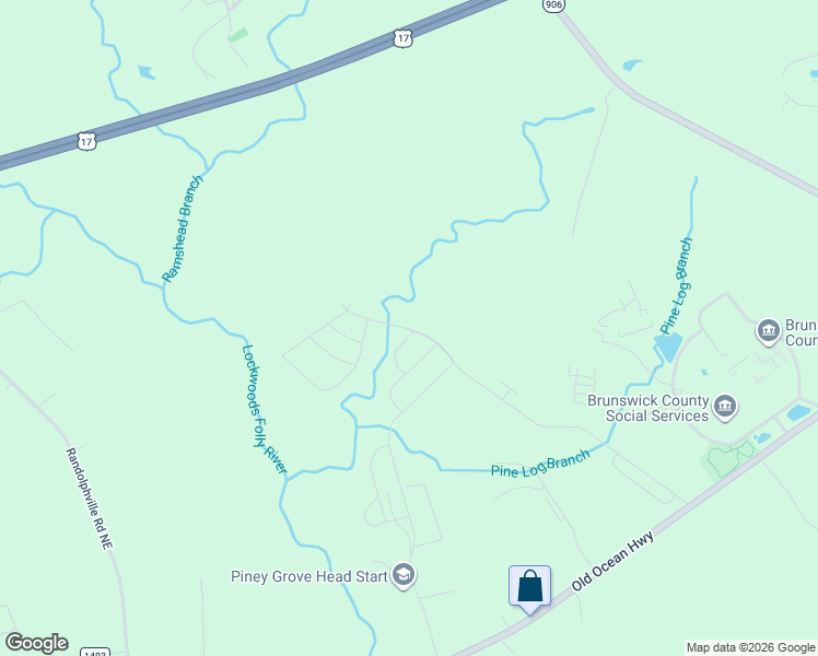 map of restaurants, bars, coffee shops, grocery stores, and more near 2108 Sounders Lane NE in Brunswick County