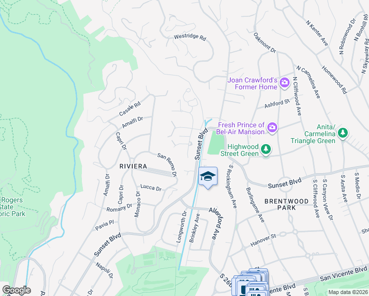 map of restaurants, bars, coffee shops, grocery stores, and more near 1525 Old Oak Road in Los Angeles
