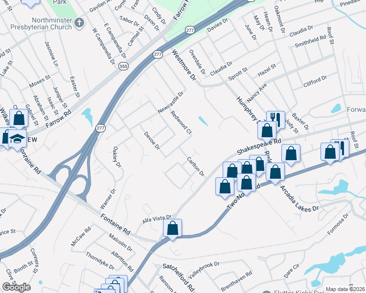 map of restaurants, bars, coffee shops, grocery stores, and more near 304 Carlton Drive in Columbia