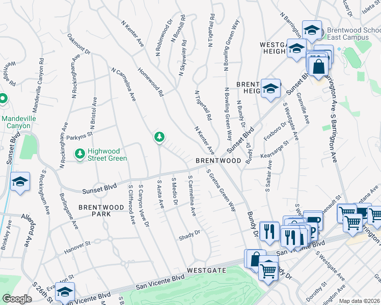 map of restaurants, bars, coffee shops, grocery stores, and more near 12321 20th Helena Drive in Los Angeles