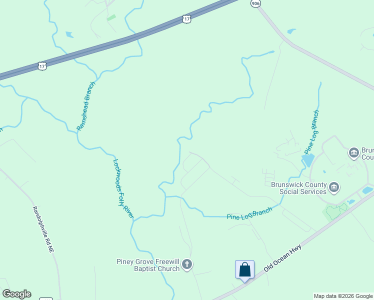map of restaurants, bars, coffee shops, grocery stores, and more near 2108 Sounders Lane NE in Brunswick County