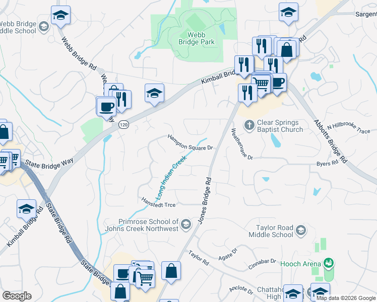 map of restaurants, bars, coffee shops, grocery stores, and more near 200 Hersfeld Court in Alpharetta