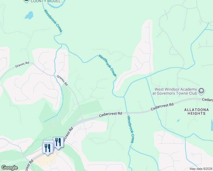 map of restaurants, bars, coffee shops, grocery stores, and more near 73 Pullman Trail in Acworth