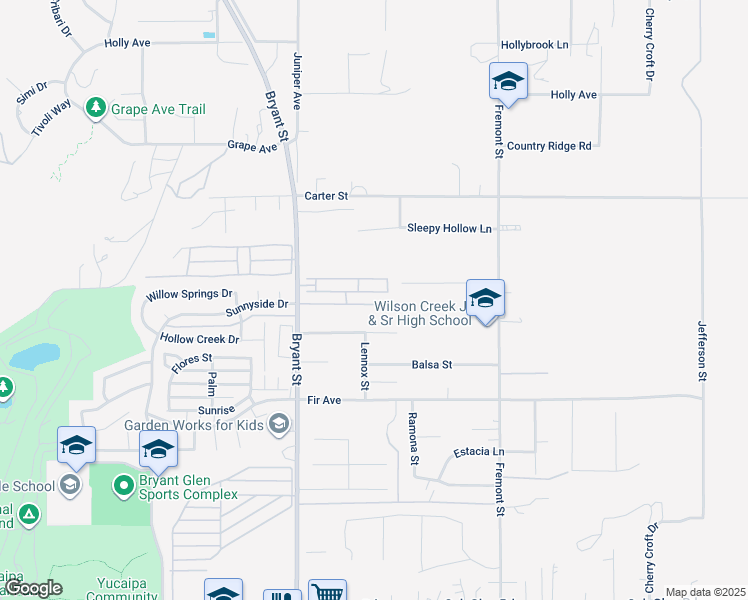 map of restaurants, bars, coffee shops, grocery stores, and more near 33575 #2 Yucaipa Boulevard in Yucaipa