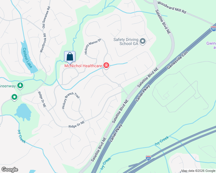 map of restaurants, bars, coffee shops, grocery stores, and more near 3510 Sentry View Trace in Suwanee