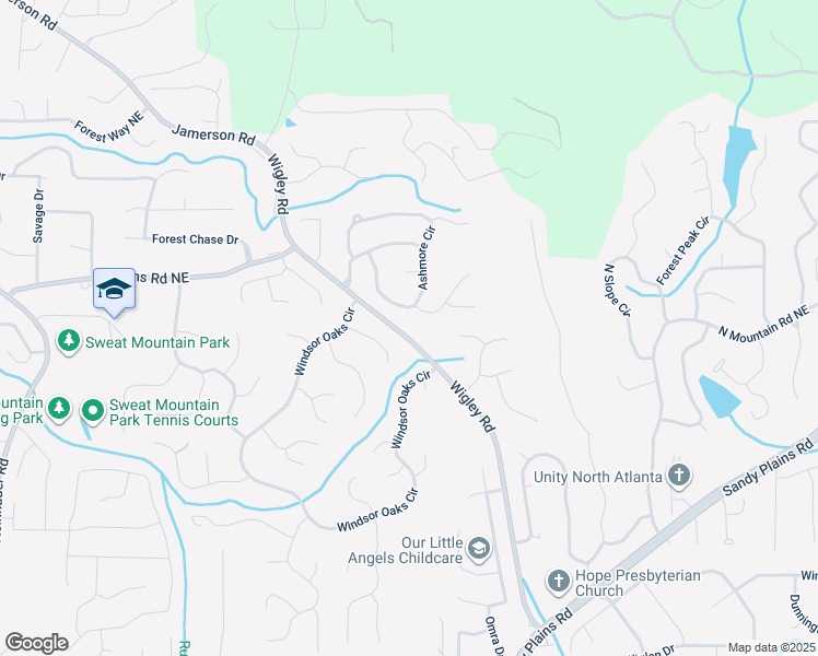 map of restaurants, bars, coffee shops, grocery stores, and more near 4404 Wigley Road in Marietta