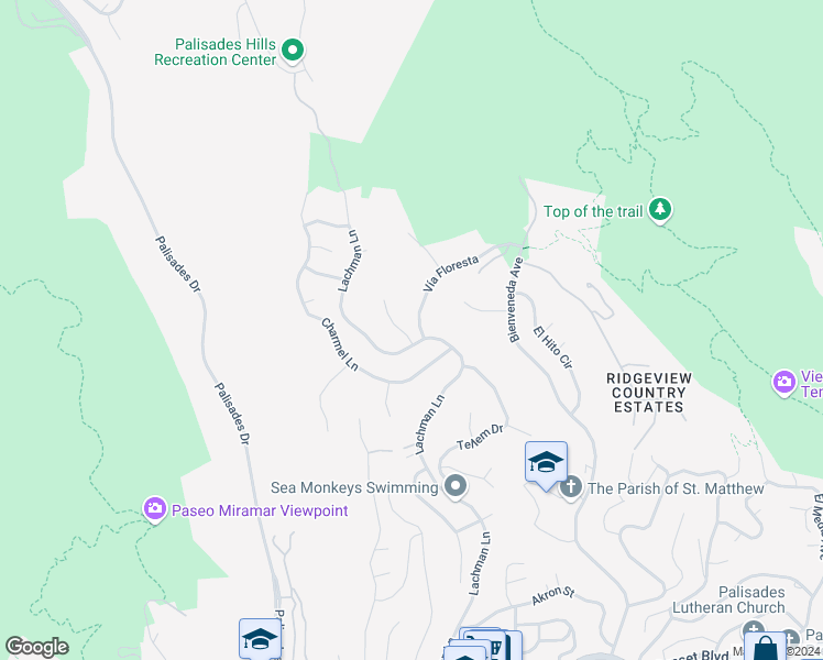 map of restaurants, bars, coffee shops, grocery stores, and more near 1312 Duende Lane in Los Angeles
