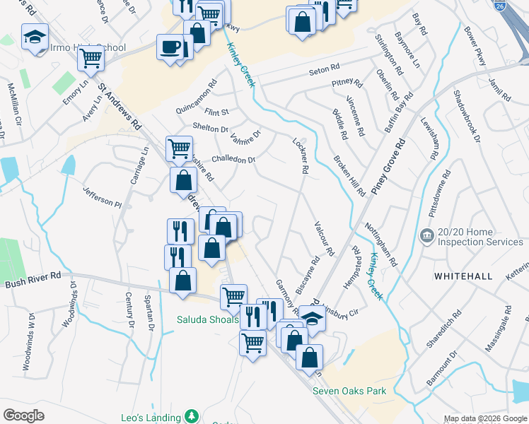 map of restaurants, bars, coffee shops, grocery stores, and more near 137 Garmony Circle in Columbia