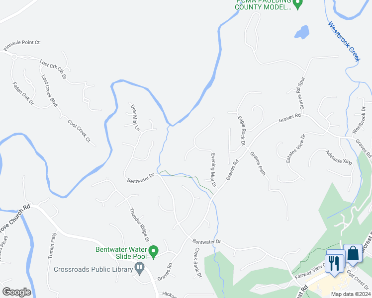 map of restaurants, bars, coffee shops, grocery stores, and more near 50 Silverdale Lane in Acworth