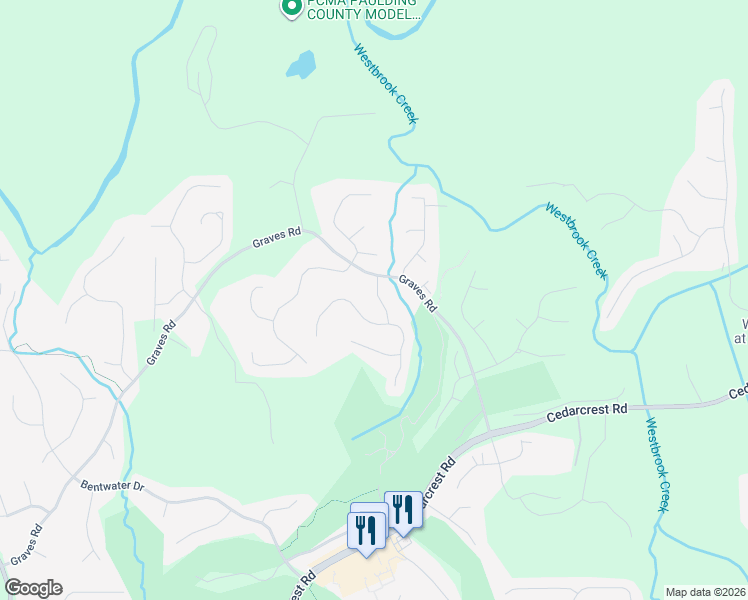 map of restaurants, bars, coffee shops, grocery stores, and more near 46 Bourke Way in Acworth