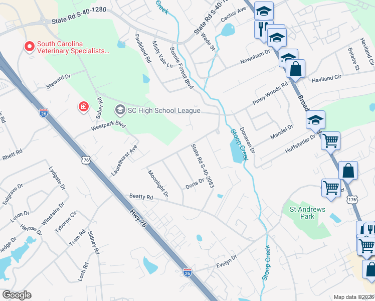 map of restaurants, bars, coffee shops, grocery stores, and more near 152 Morningside Drive in Columbia