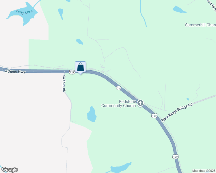 map of restaurants, bars, coffee shops, grocery stores, and more near 6392 Athens Highway in Jefferson