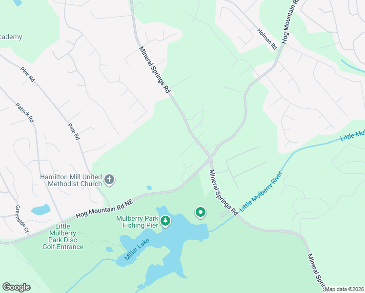 map of restaurants, bars, coffee shops, grocery stores, and more near 1534 Mineral Springs Road in Hoschton