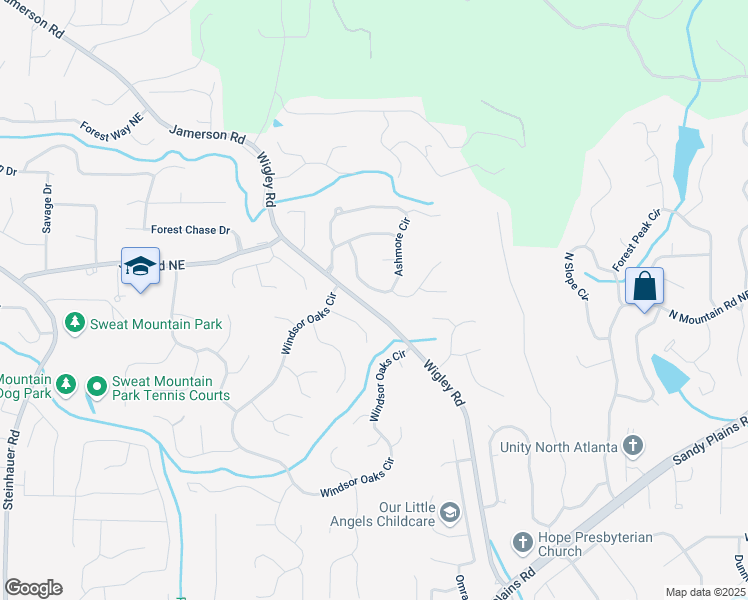 map of restaurants, bars, coffee shops, grocery stores, and more near 4563 Ashmore Circle in Marietta