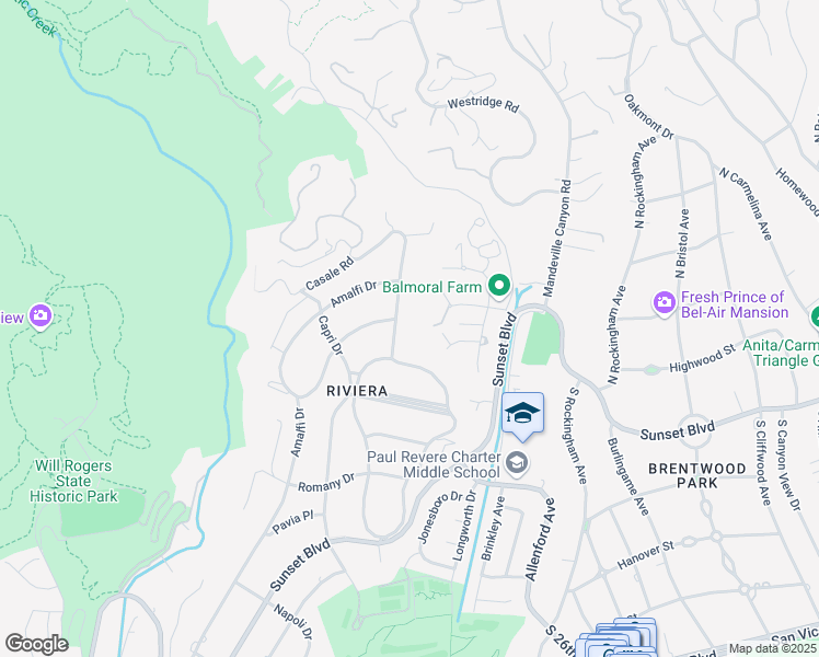 map of restaurants, bars, coffee shops, grocery stores, and more near 1580 North San Remo Drive in Los Angeles