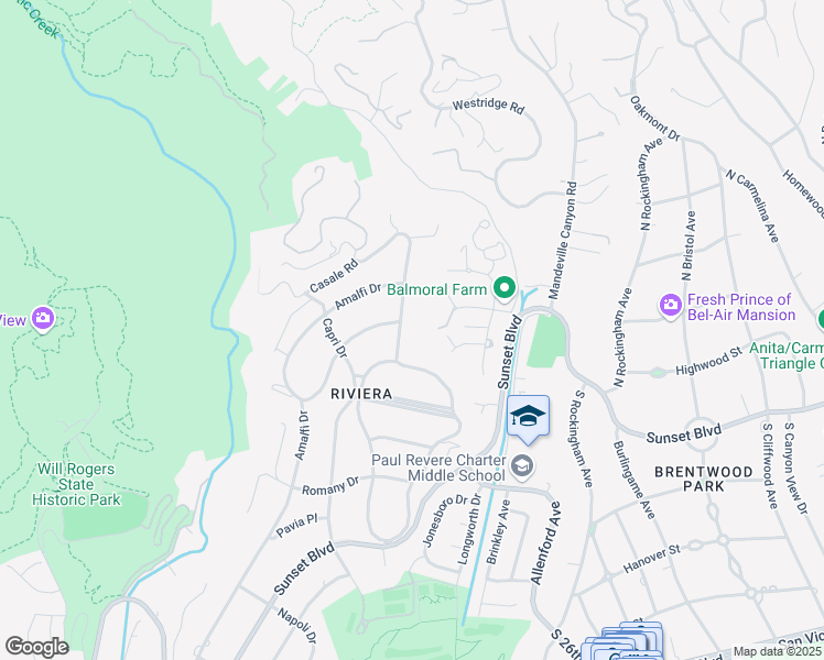 map of restaurants, bars, coffee shops, grocery stores, and more near 1580 North San Remo Drive in Los Angeles