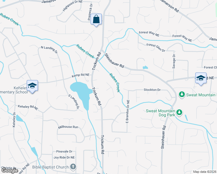 map of restaurants, bars, coffee shops, grocery stores, and more near 2288 Remington Court Northeast in Marietta