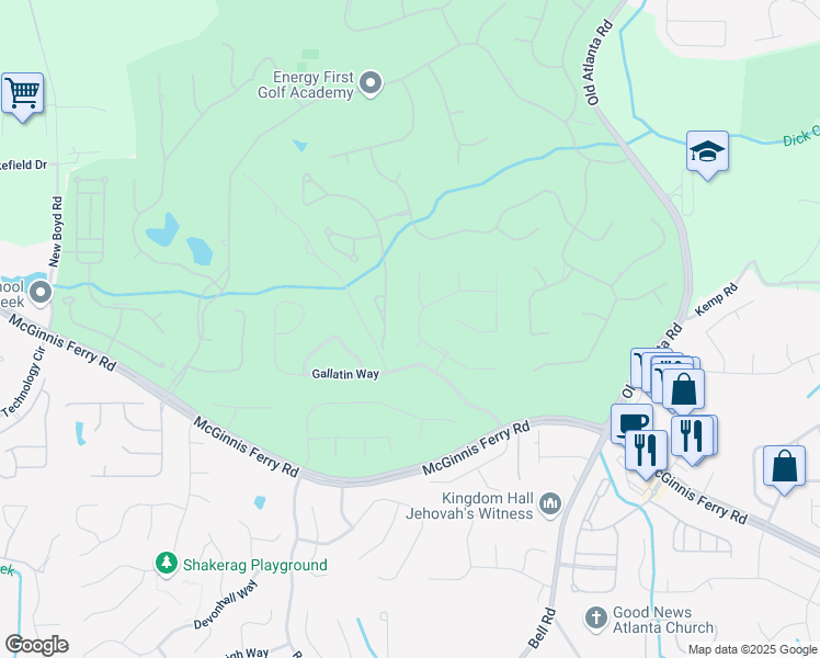 map of restaurants, bars, coffee shops, grocery stores, and more near 1025 Saint Marks Walk in Suwanee