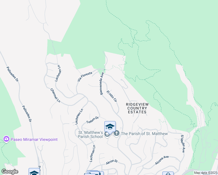 map of restaurants, bars, coffee shops, grocery stores, and more near 1332 El Hito Circle in Los Angeles