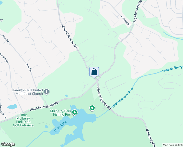 map of restaurants, bars, coffee shops, grocery stores, and more near 1532 Mineral Springs Rd in Hoschton
