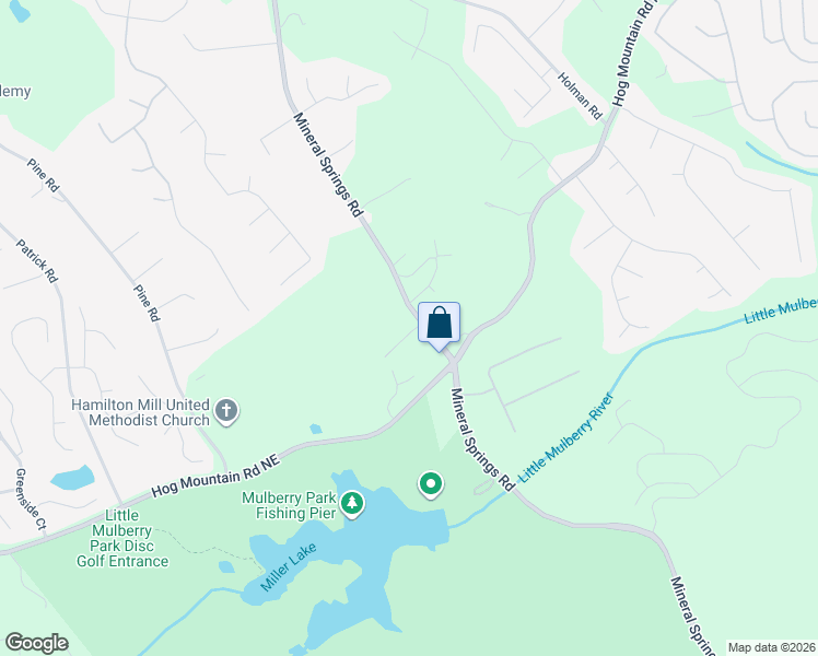 map of restaurants, bars, coffee shops, grocery stores, and more near 1550 Mineral Springs Road in Hoschton