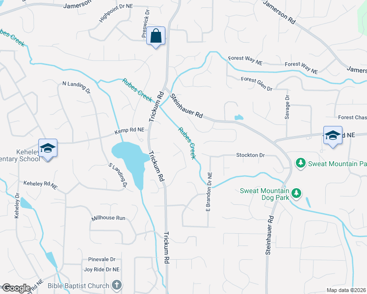 map of restaurants, bars, coffee shops, grocery stores, and more near 2278 Remington Court Northeast in Marietta