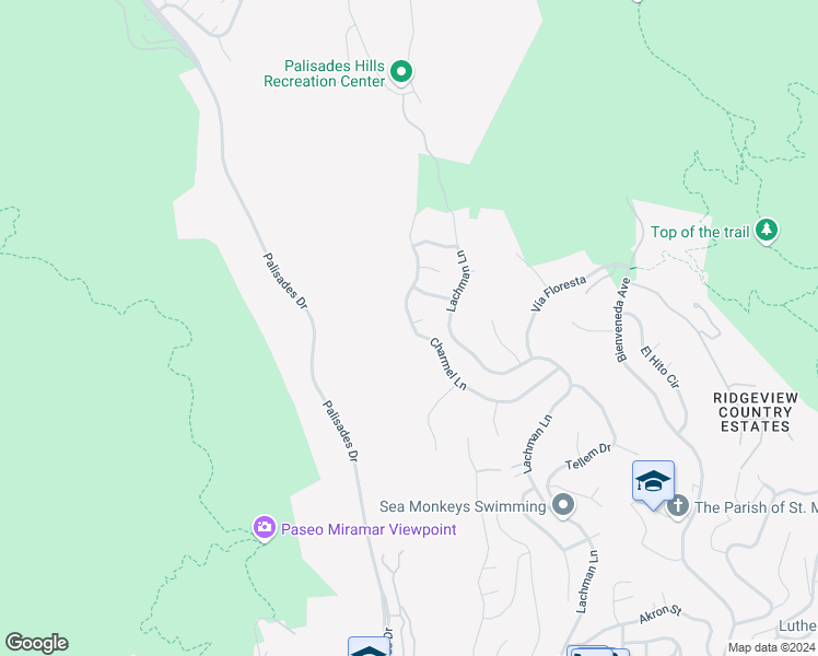 map of restaurants, bars, coffee shops, grocery stores, and more near 16798 Charmel Lane in Los Angeles
