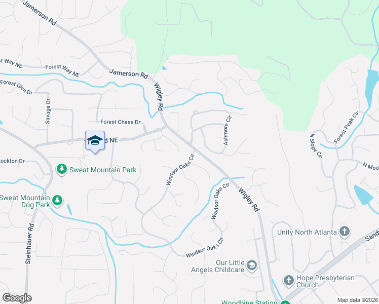 map of restaurants, bars, coffee shops, grocery stores, and more near 3270 Hampton Ridge Drive Northeast in Marietta