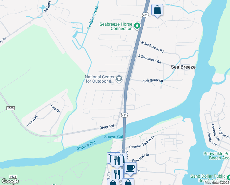 map of restaurants, bars, coffee shops, grocery stores, and more near 710 Soundside Drive in Wilmington