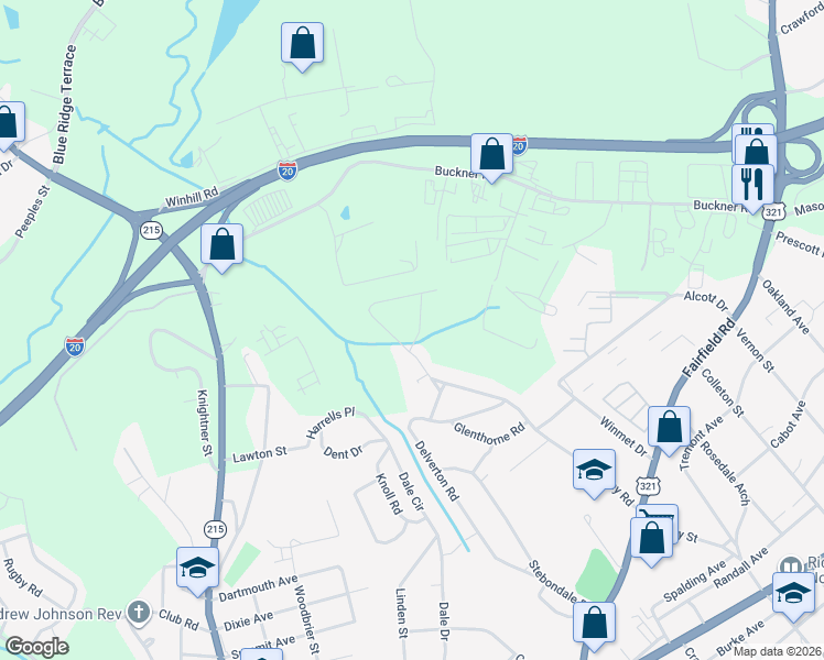map of restaurants, bars, coffee shops, grocery stores, and more near 437 Staffordshire Road in Columbia