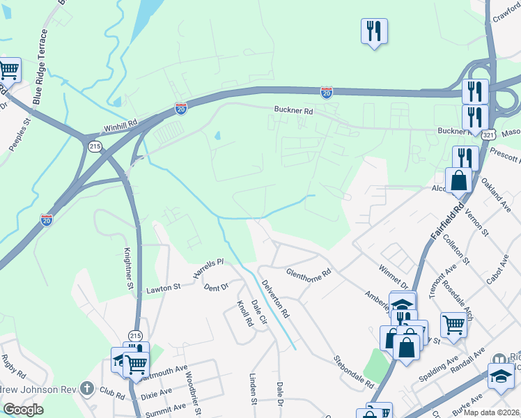 map of restaurants, bars, coffee shops, grocery stores, and more near 437 Staffordshire Road in Columbia