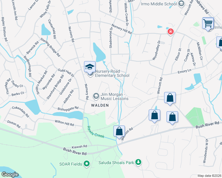 map of restaurants, bars, coffee shops, grocery stores, and more near 280 Conrad Circle in Columbia