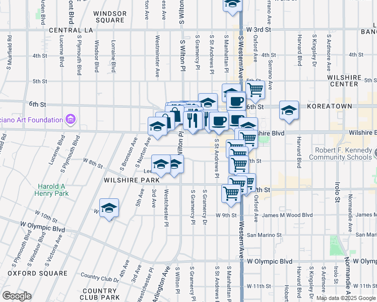 map of restaurants, bars, coffee shops, grocery stores, and more near 3980 Ingraham Street in Los Angeles