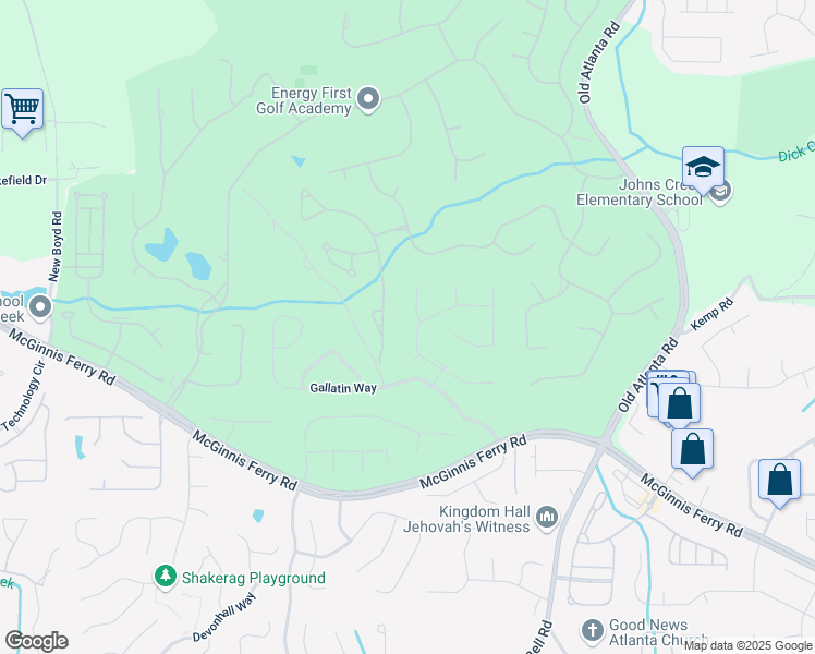 map of restaurants, bars, coffee shops, grocery stores, and more near 1045 Saint Marks Walk in Suwanee