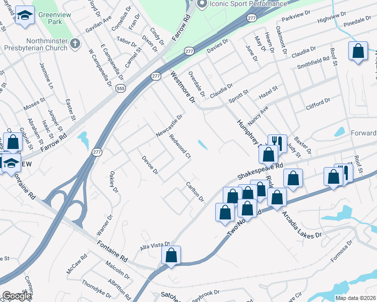 map of restaurants, bars, coffee shops, grocery stores, and more near 240 Redwood Court in Columbia