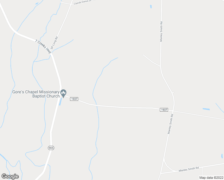 map of restaurants, bars, coffee shops, grocery stores, and more near 409 Gore Chapel Road in Nakina
