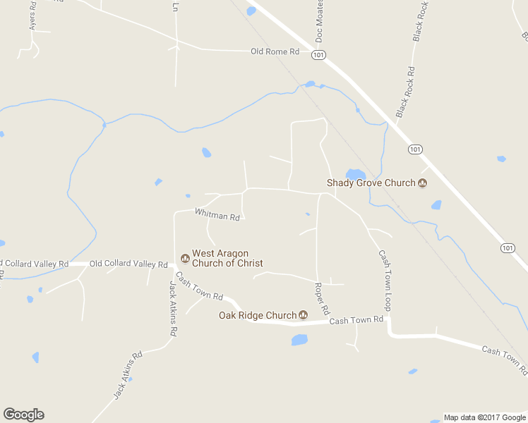 map of restaurants, bars, coffee shops, grocery stores, and more near 401 Cash Town Road in Aragon