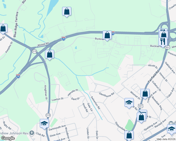 map of restaurants, bars, coffee shops, grocery stores, and more near 437 Staffordshire Road in Columbia