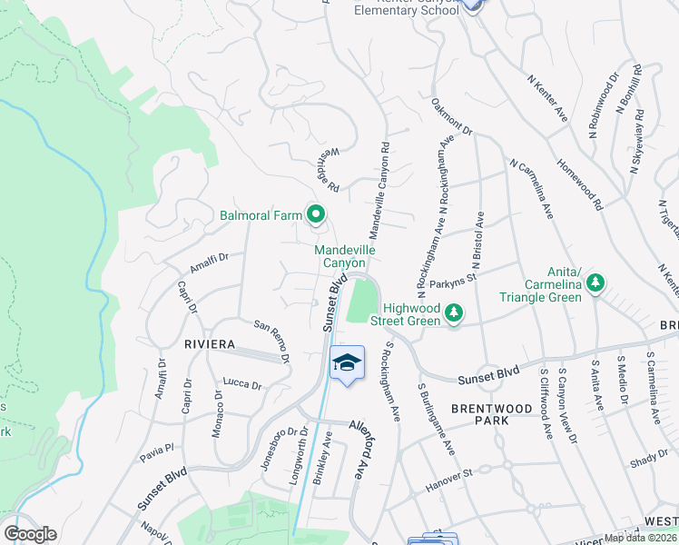 map of restaurants, bars, coffee shops, grocery stores, and more near 1600 North Old Ranch Road in Los Angeles