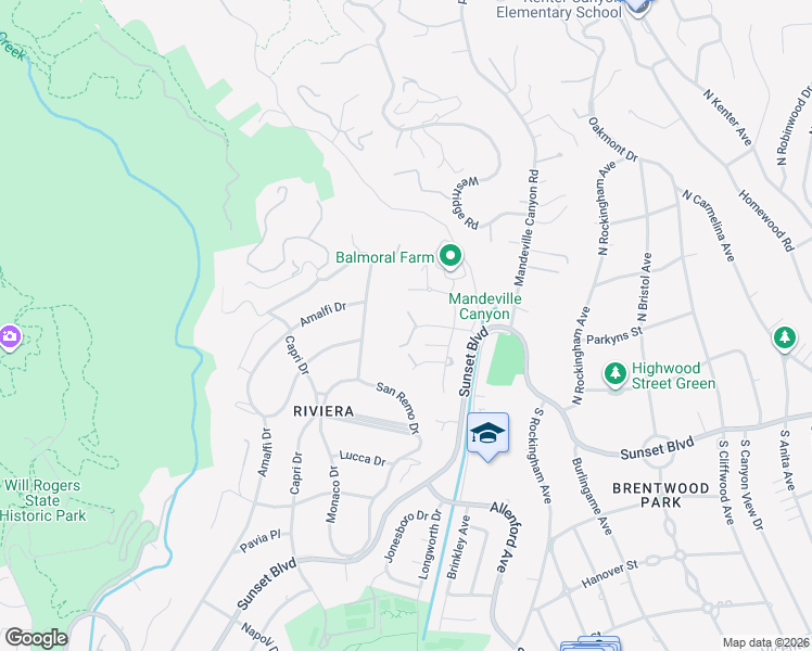 map of restaurants, bars, coffee shops, grocery stores, and more near 13241 Riviera Ranch Road in Los Angeles