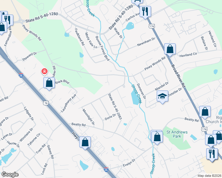 map of restaurants, bars, coffee shops, grocery stores, and more near 181 Morningside Drive in Columbia