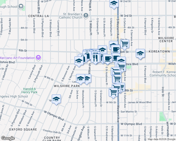 map of restaurants, bars, coffee shops, grocery stores, and more near 3980 Ingraham Street in Los Angeles