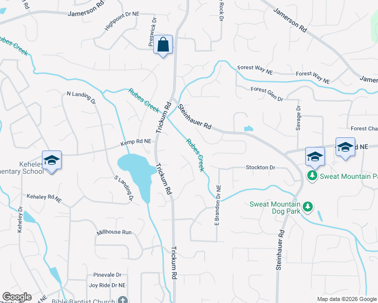 map of restaurants, bars, coffee shops, grocery stores, and more near 2278 Remington Court Northeast in Marietta