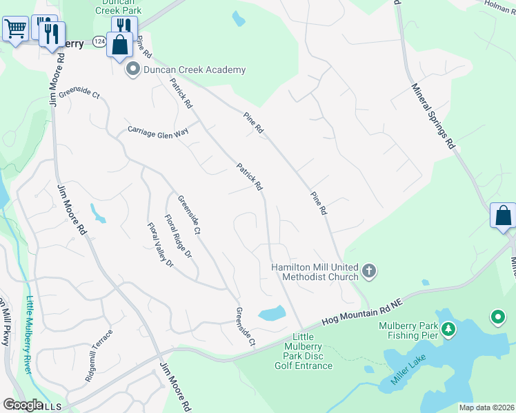 map of restaurants, bars, coffee shops, grocery stores, and more near 1868 Autumn Sage Drive in Dacula