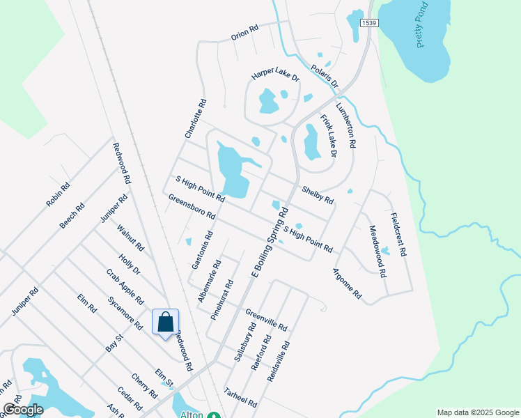 map of restaurants, bars, coffee shops, grocery stores, and more near 70 South High Point Road in Southport